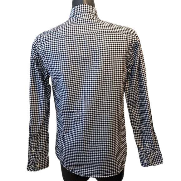 JACK & Jones navy blue check button down shirt medium - Picture 4 of 7